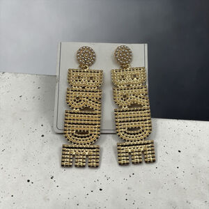 Gold Bride Statement Earrings Bridal Wedding Drop Earrings NWOT